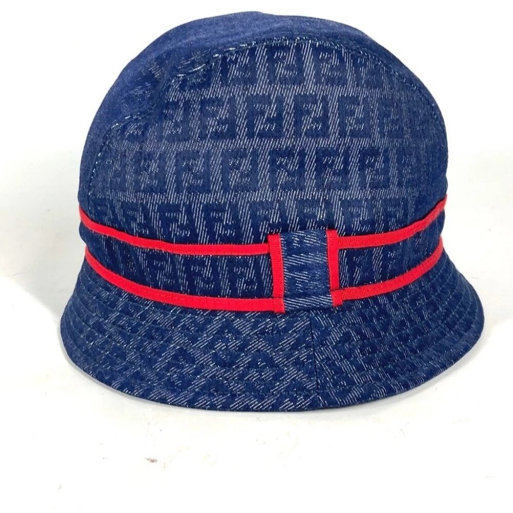 FENDI Zucca hat hat bucket hat bob hat hat polyester / cotton blue/Red - Picture 5 of 12
